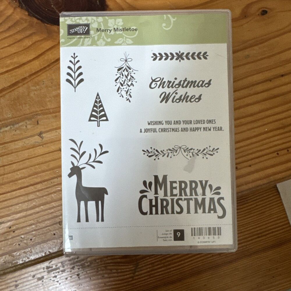 Stampin' UP! MERRY MISTLETOE Stamp Set TREE CHRISTMAS REINDEER WISHES
